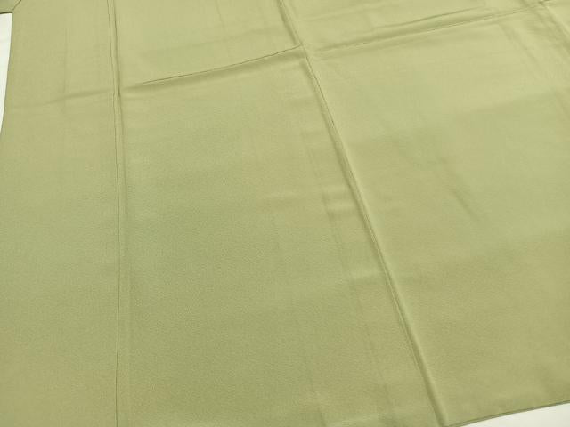 平和屋着物●上質な色無地 若菜色 やまと誂製 反端付き 正絹 逸品 AABH0879fy