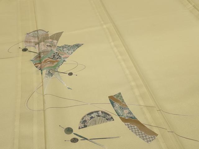 平和屋着物*夏物 訪問着 絽 糸巻文 洗える着物 AABH3909jd