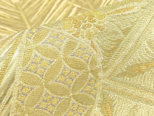 平和屋着物▼六通柄袋帯 絵巻若松葉文 金糸 引箔 鈴乃屋扱い 正絹 逸品 DABC3935az