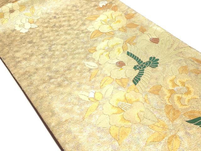 平和屋着物◎六通柄袋帯 手織 舞 引箔 正絹 逸品 CABF0042vf