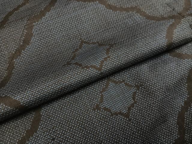 平和屋着物●本場大島紬 一元7マルキ 幾何学文様 正絹 逸品 未使用 AABH4151ph