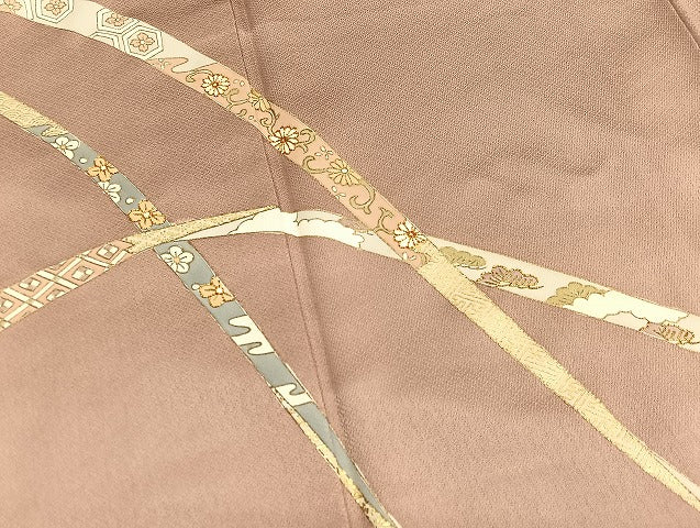 平和屋着物■訪問着 駒刺繍 鬘帯有職文 金彩 正絹 逸品 BAAW7822hv