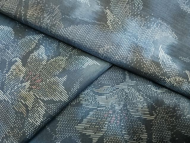平和屋着物●本場大島紬 花蝶文 正絹 逸品 未使用 AABH4650fy