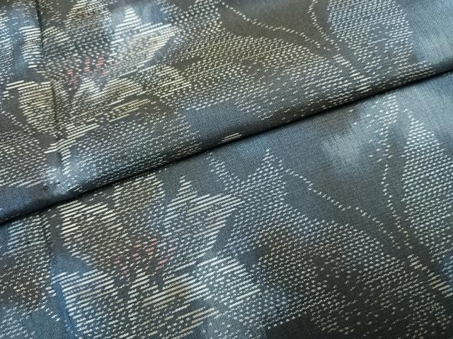 平和屋着物●本場大島紬 花蝶文 正絹 逸品 未使用 AABH4650fy