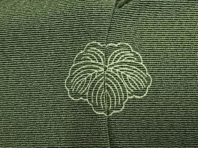 平和屋着物●上質な色無地 雪芝地紋 老竹色 正絹 逸品 AABH4666fy