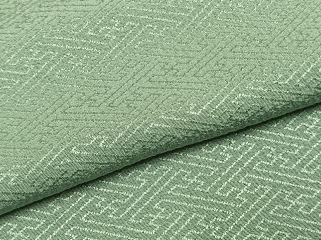 平和屋着物●上質な色無地 紗綾形地紋 薄萌葱色 正絹 逸品 AABH4670fy