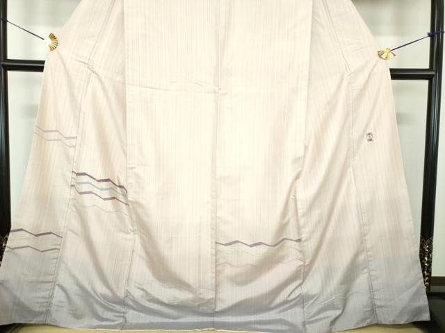 平和屋着物●京の名門 じゅらく謹製 帝王紫 訪問着 紬地 霞横段文 やまと金ラベル 正絹 逸品 DABD1872ps
