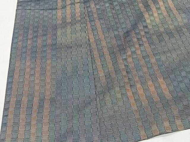 平和屋着物∞道中着 リバーシブル 紬地 格子 黒地 ロング丈 正絹 逸品 CABE4887ua