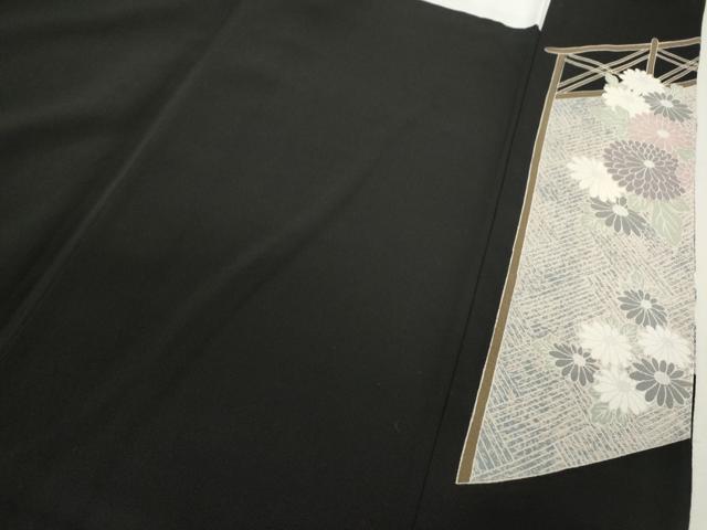 平和屋着物■豪華黒留袖 駒刺繍 籬菊文 たたき染め 金彩 正絹 逸品 CABD9940ze