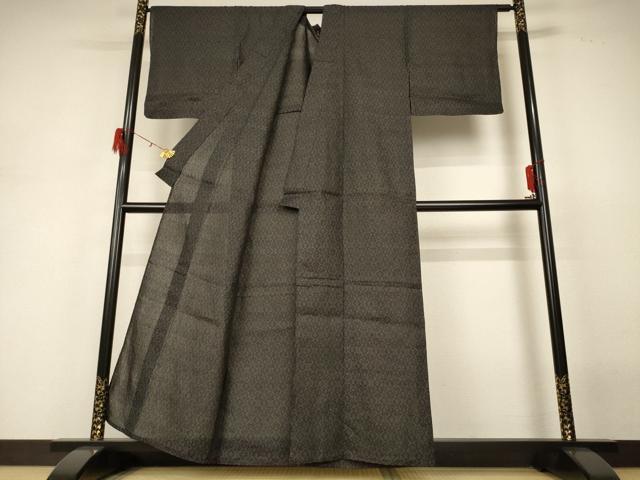 平和屋着物*夏物 石川県指定無形文化財 能登上布 本麻手織上布 幾何学文様 麻 逸品 AABH3984jd
