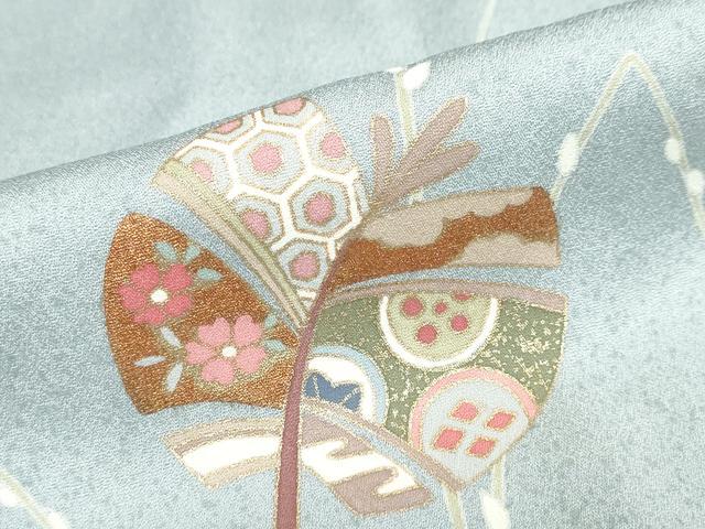 平和屋着物●訪問着 駒刺繍 草花文 金彩 高島屋扱い 正絹 逸品 未使用 DABD9097ud