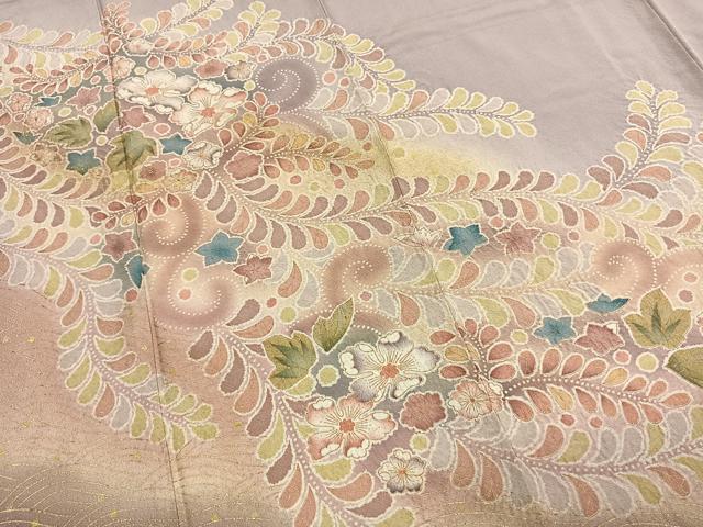 平和屋着物●訪問着 絞り 辻が花 暈し染め 金彩 正絹 逸品 AABH4690fy