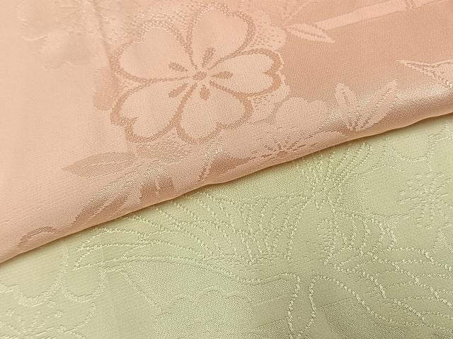 平和屋着物●振袖用長襦袢 無双仕立て 花鳥地紋 暈し染め 正絹 逸品 AABH4675fy