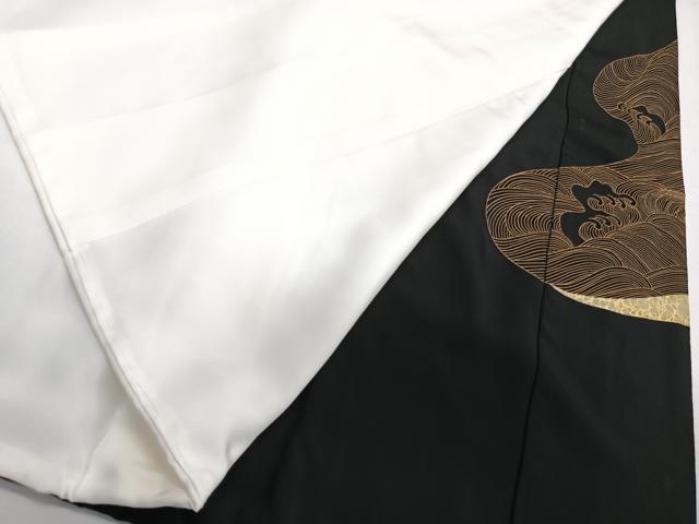 平和屋着物■豪華黒留袖 駒刺繍 立波文 金彩 正絹 逸品 未使用 CABE9633xi