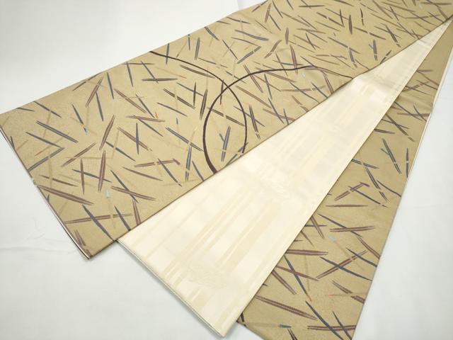 平和屋着物●西陣 中村源織物 両面 六通柄袋帯 刺繍 竹姫 正絹 逸品 CABE8741hy
