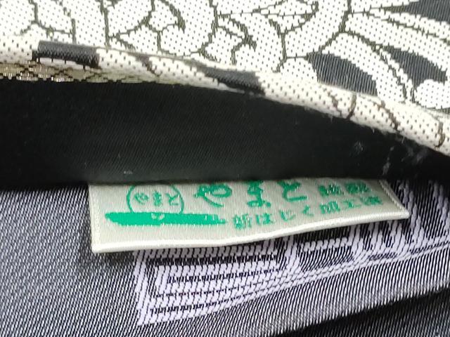 平和屋着物●京都西陣・想屋謹製 両方向 両面 全通柄袋帯 モール織 乱菊 黒地 やまと誂製 正絹 逸品 CABE8746hy