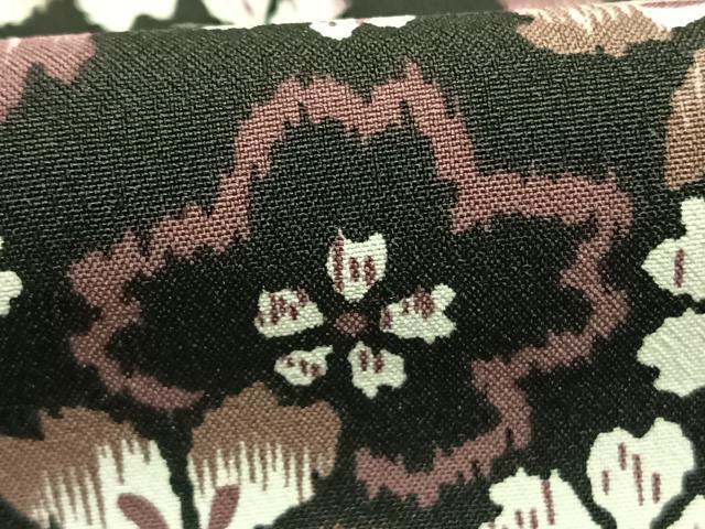 平和屋着物●小紋 花尽くし 黒地 洗える着物 AABH4753fy