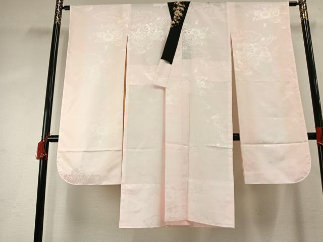 平和屋着物●振袖用長襦袢 無双仕立て 片輪車花地紋 暈し染め 半衿刺繍 洗える着物 AABH4754fy
