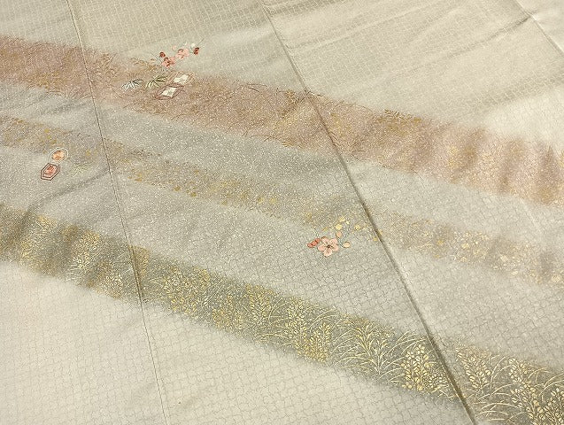 平和屋着物●訪問着 刺繍 枝梅文 金糸 金彩 やまと誂製 正絹 逸品 AABH4719fy