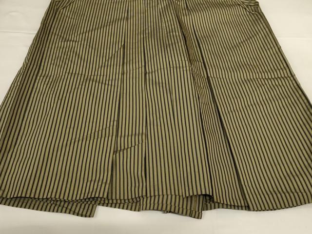 平和屋着物*夏物 男性 馬乗り袴 縞 正絹 逸品 AABH6450jd