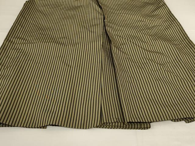 平和屋着物*夏物 男性 馬乗り袴 縞 正絹 逸品 AABH6450jd