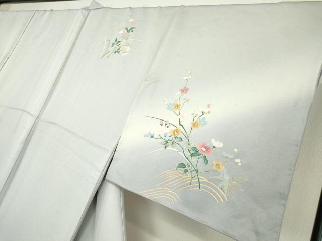 平和屋着物●訪問着 枝花文 暈し染め 金彩 正絹 逸品 DABE4013az