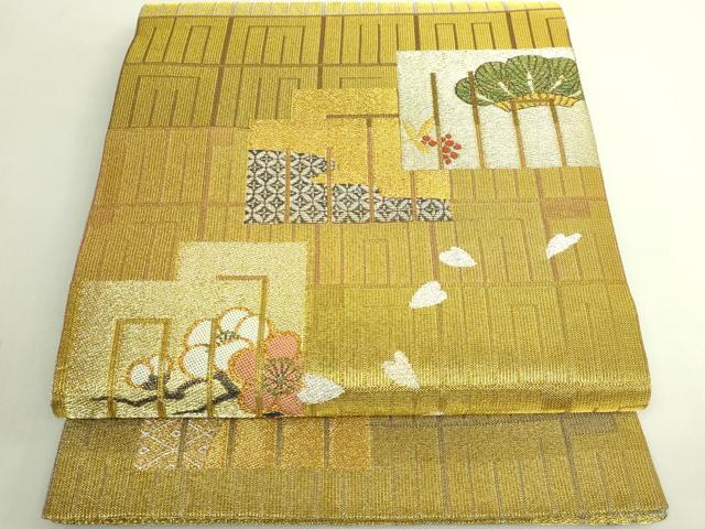 平和屋着物●極上 創業280年 誉田屋源兵衛 丸帯 源氏香花文 廣乃帯 金銀糸 逸品 DZAB6253kh6