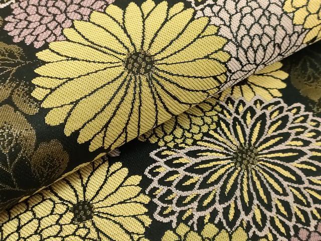 平和屋着物●極上 こむさでもーど・COMME CA DU MODE 六通柄袋帯 菊尽くし 黒地 金糸 逸品 DZAB6269kh6