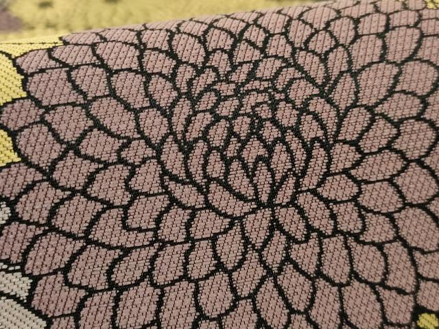 平和屋着物●極上 こむさでもーど・COMME CA DU MODE 六通柄袋帯 菊尽くし 黒地 金糸 逸品 DZAB6269kh6
