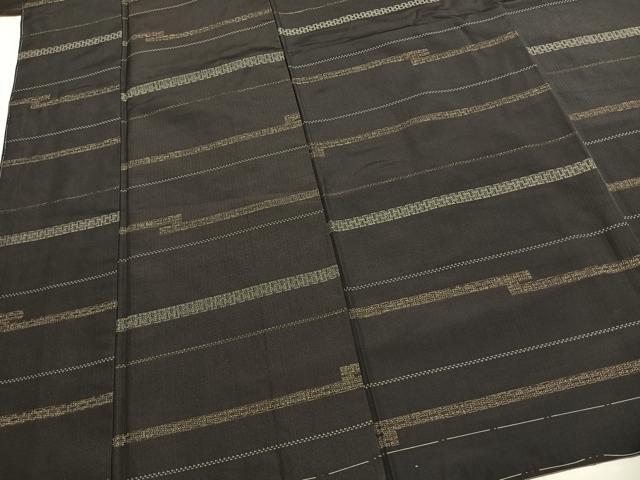 平和屋着物●お召 紗綾形間道 正絹 逸品 AABH4783fy