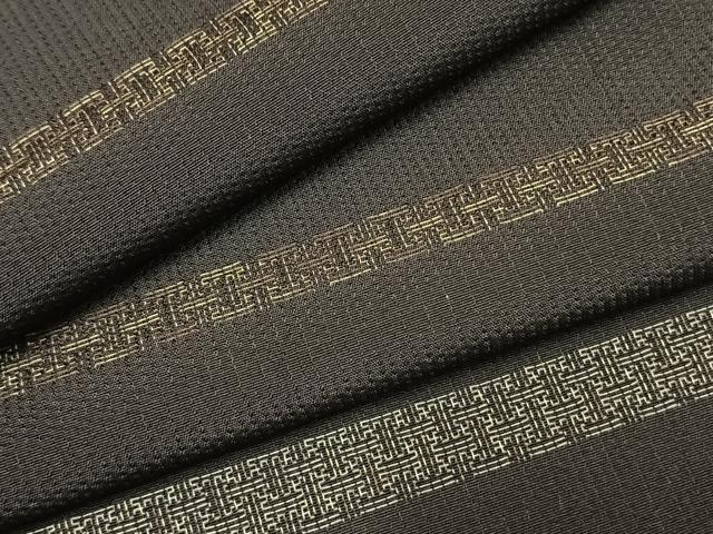 平和屋着物●お召 紗綾形間道 正絹 逸品 AABH4783fy