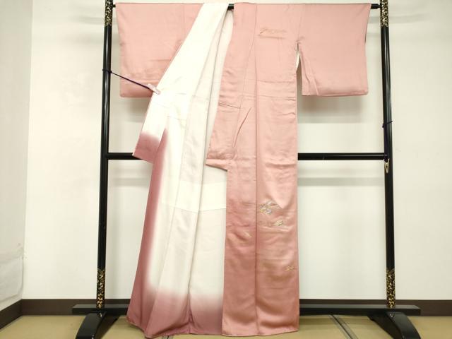 平和屋着物■訪問着 駒刺繍 扇 暈し染め 金彩 正絹 逸品 DABE2770cd