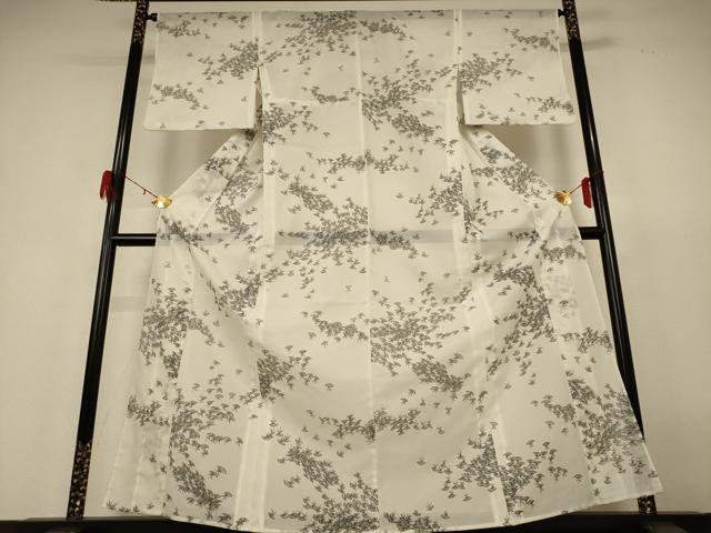 平和屋着物*夏物 小紋 絽 舞花文 洗える着物 AABH6496jd