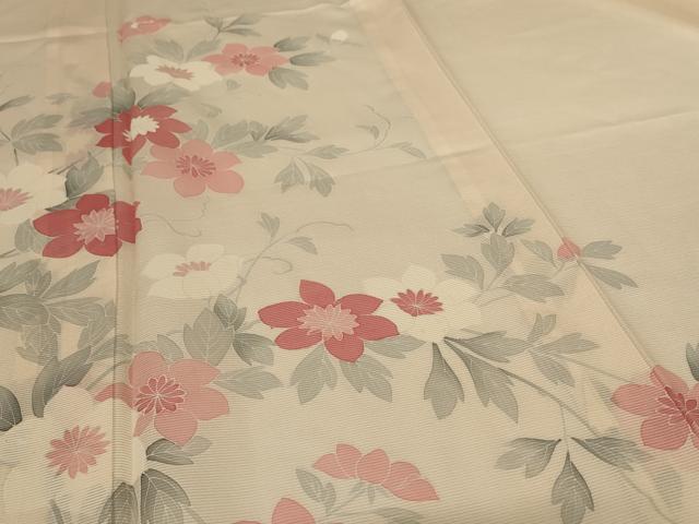 平和屋着物*夏物 訪問着 絽 草花文 正絹 逸品 AABH6489jd