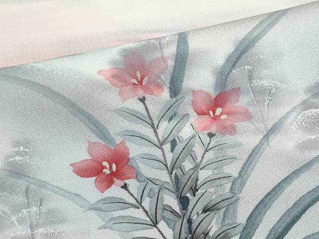 平和屋着物■訪問着 手描き 風景枝花文 暈し染め 正絹 逸品 CABE4243ou