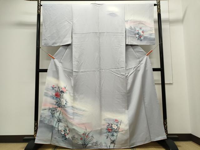 平和屋着物■訪問着 手描き 風景枝花文 暈し染め 正絹 逸品 CABE4243ou