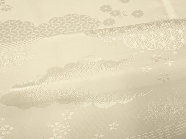 平和屋着物■長襦袢 無双仕立て 雲取り草花地紋 洗える着物 AABH4492fw