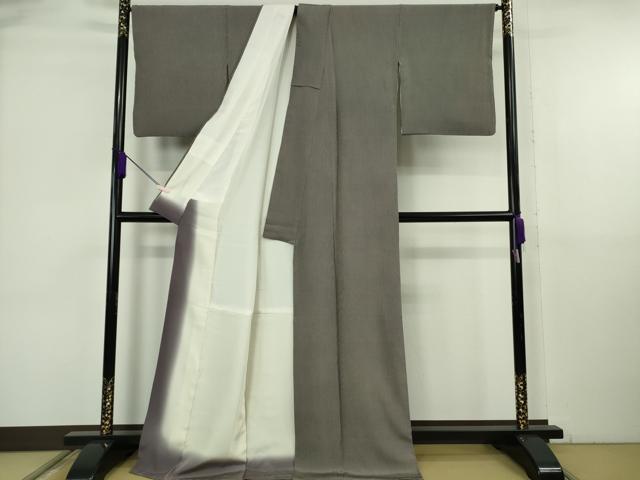 平和屋本店●極上 小紋師 染 藍田正雄 型 児玉博 江戸小紋 万筋 紫鳶色×牡丹鼠色 逸品 DZAA5235kh6