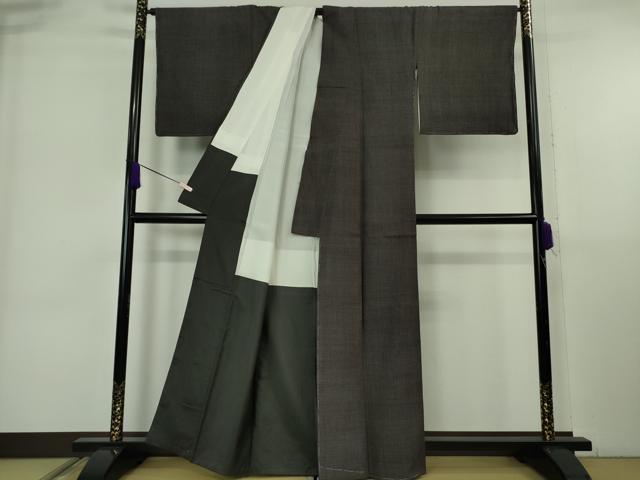 平和屋本店●極上 本場結城紬 重要無形文化財 100亀甲 総詰め 青褐色地 逸品 未使用 DZAB0174kh6