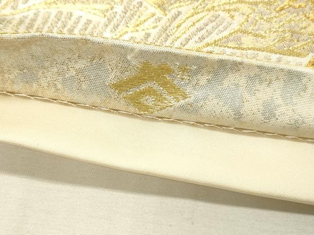 平和屋着物▼西陣の名門 本家加納 六通柄袋帯 竹垣 金銀糸 引箔 正絹 逸品 DABD5359fe