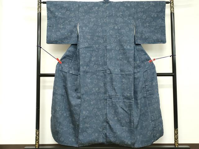 平和屋着物■上質な紬 舞花文 正絹 逸品 DABE2803cd