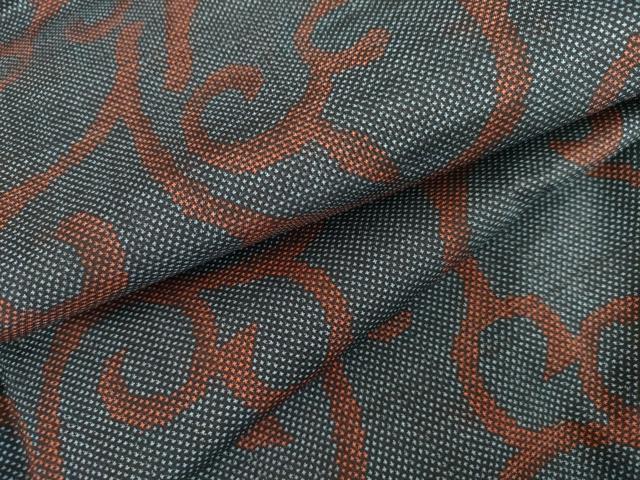 平和屋着物●本場大島紬 一元7マルキ 唐草文 正絹 逸品 AABH3791cs