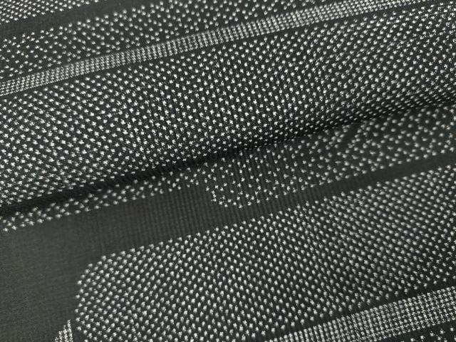 平和屋着物●本場大島紬 一元絣 吉祥エ霞文 黒地 正絹 逸品 AABH7121cs