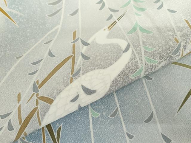 平和屋着物●京友禅作家 山科春宣 訪問着 白鷺 暈し染め 正絹 逸品 AABH7129cs