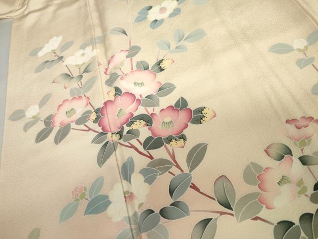 平和屋着物●訪問着 友禅 作家物 枝花文 暈し染め 正絹 逸品 未使用 AABH7177cs