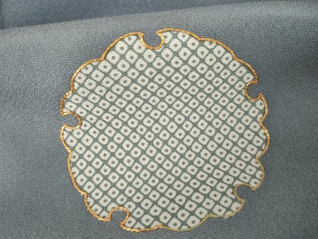 平和屋着物●訪問着 駒刺繍 鹿の子雪輪文 暈し染め 正絹 逸品 AABH7182cs