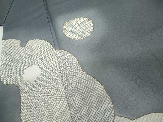 平和屋着物●訪問着 駒刺繍 鹿の子雪輪文 暈し染め 正絹 逸品 AABH7182cs