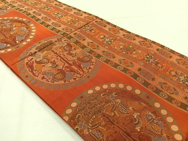 平和屋着物◎六通柄袋帯 狩猟文 正絹 逸品 AABH5549uk