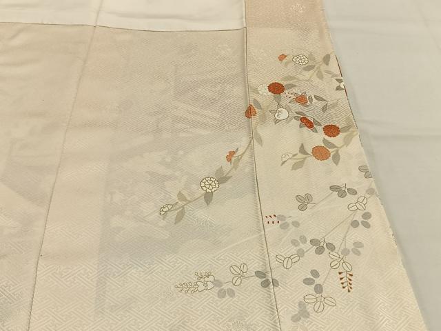 平和屋着物●訪問着 作家物 幔幕 枝花文 金彩 正絹 逸品 AABH4876fy