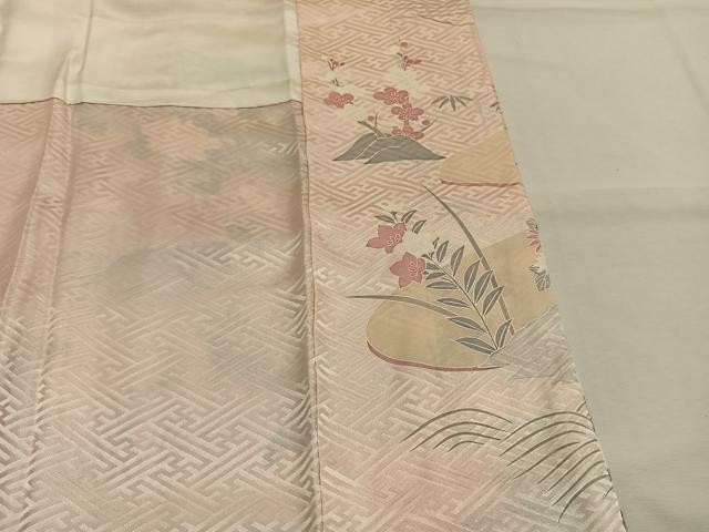平和屋着物●訪問着 友禅 貝桶花文 暈し染め 正絹 逸品 AABH4873fy